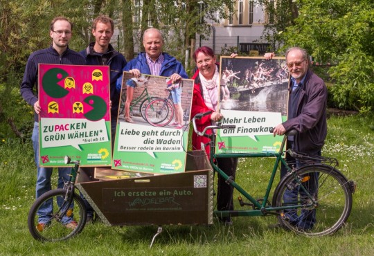 Treten in Eberswalde an: Mike Hartmann, Andreas Reichling, Frank Neumann, Karen Oehler, Karl-Dietrich Laffin (v.l.n.r.)