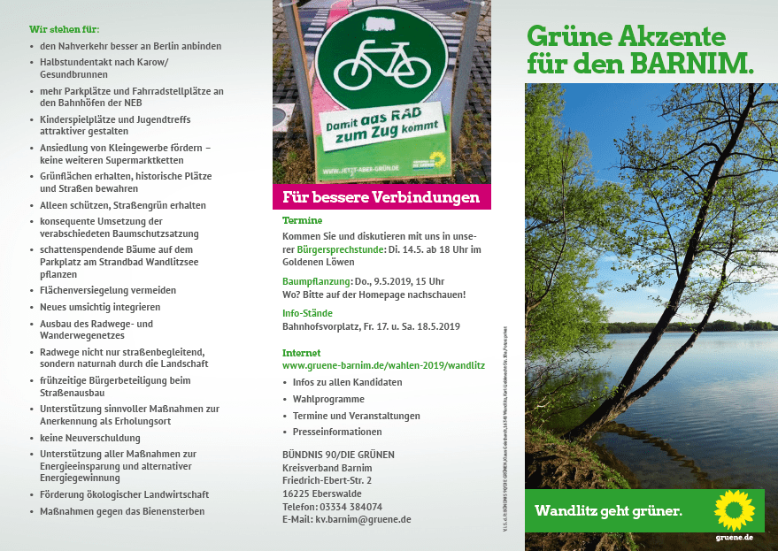 Wahlprogrammflyer Wandlitz