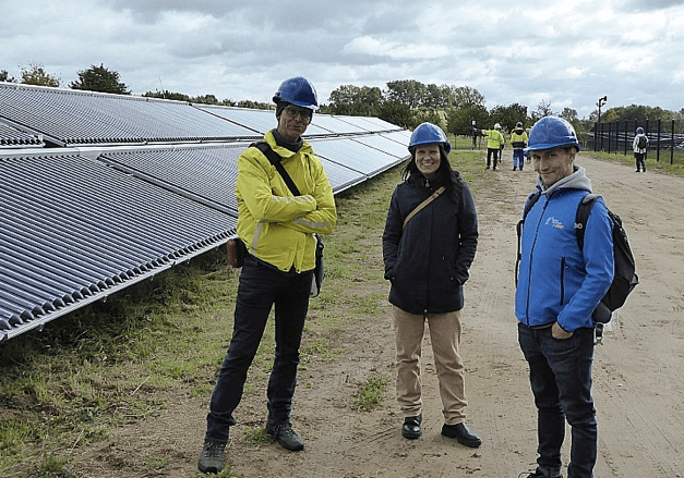 Fünf Barnimer Bündnisgrüne besuchen Greifswalds Solarthermieanlage