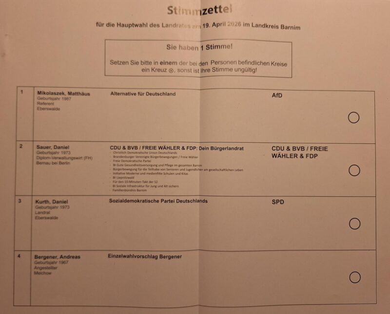 CDU bei Landratswahl im Barnim in der Kritik