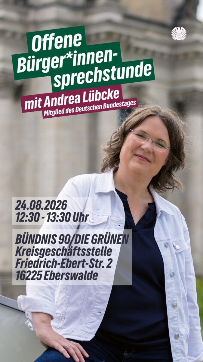 AL_Sprechstunde_24082026 Sprechstunde mit Dr. Andrea Lübcke (MdB) in Eberswalde